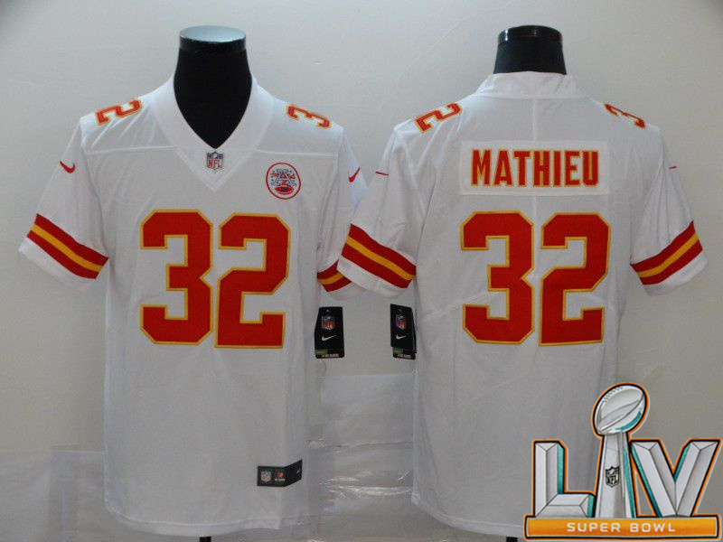 Super Bowl LV 2021 Men Kansas City Chiefs #32 Mathieu White Nike Vapor Untouchable Limited NFL Jersey